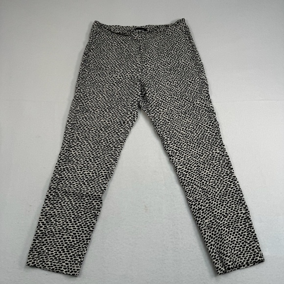 Who What Wear Pull On Stretch Skinny Pants Womens Size 14 Cream Black Dot Print - Picture 2 of 12